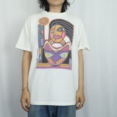 画像2: 90's David Fische USA製 "COYOTE WOMAN" アートプリントTシャツ L (2)