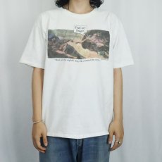 画像2: 90's Michelangelo アダムの創造 "Pull my finger." パロディプリントTシャツ (2)