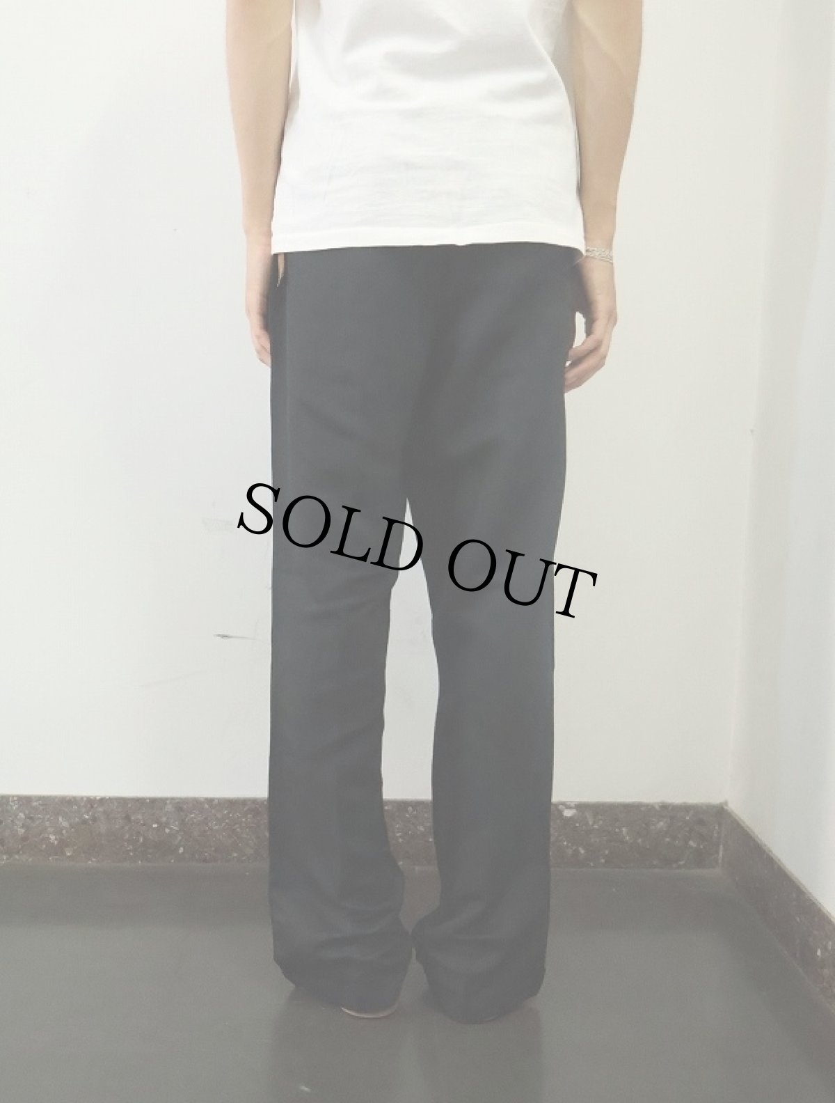 画像3: claiborne リネン×レーヨン 2タックスラックス BLACK W36 (3)