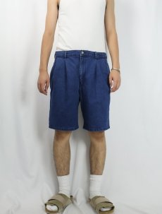 画像2: 90's The J. Peterman Company 2タック デニムショーツ W34 (2)