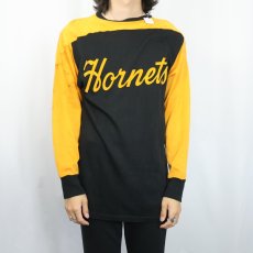 画像3: 60〜70's "Hornets / 14" レーヨンフットボールロンT  (3)