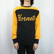 画像3: 60〜70's "Hornets / 2" レーヨンフットボールロンT  (3)