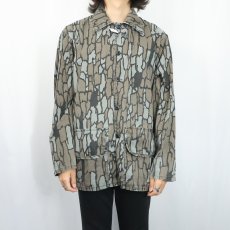 画像2: 80's SAFTBAK USA製 トレバークカモ柄 ハンティングジャケット L (2)