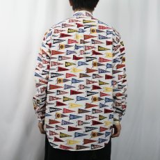 画像3: 90〜2000's Tommy Hilfiger フラッグ柄 コットンボタンダウンシャツ M (3)