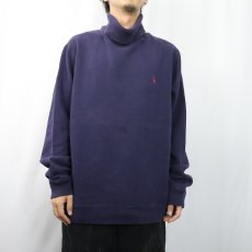 画像2: POLO Ralph Lauren ロゴ刺繍 タートルネックスウェット NAVY XL (2)