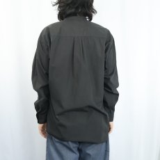 画像3: 90's PERRY ELLIS USA製 コットンバンドカラーシャツ BLACK M (3)