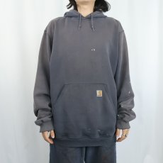 画像2: Carhartt フェードスウェットフーディー NAVY L (2)