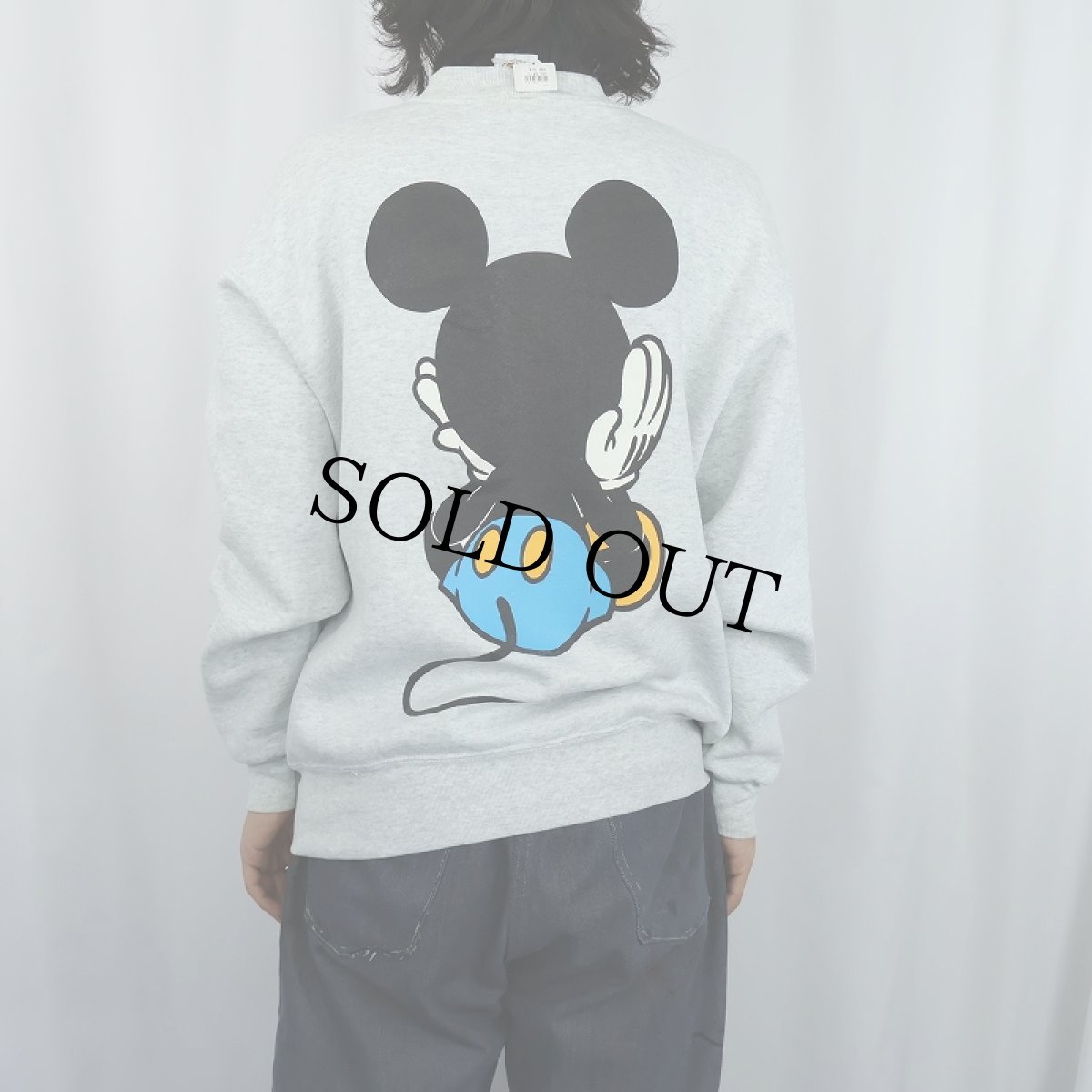 画像3: 90's  MICKEY&CO. 青パンミッキー キャラクタープリントスウェット L (3)