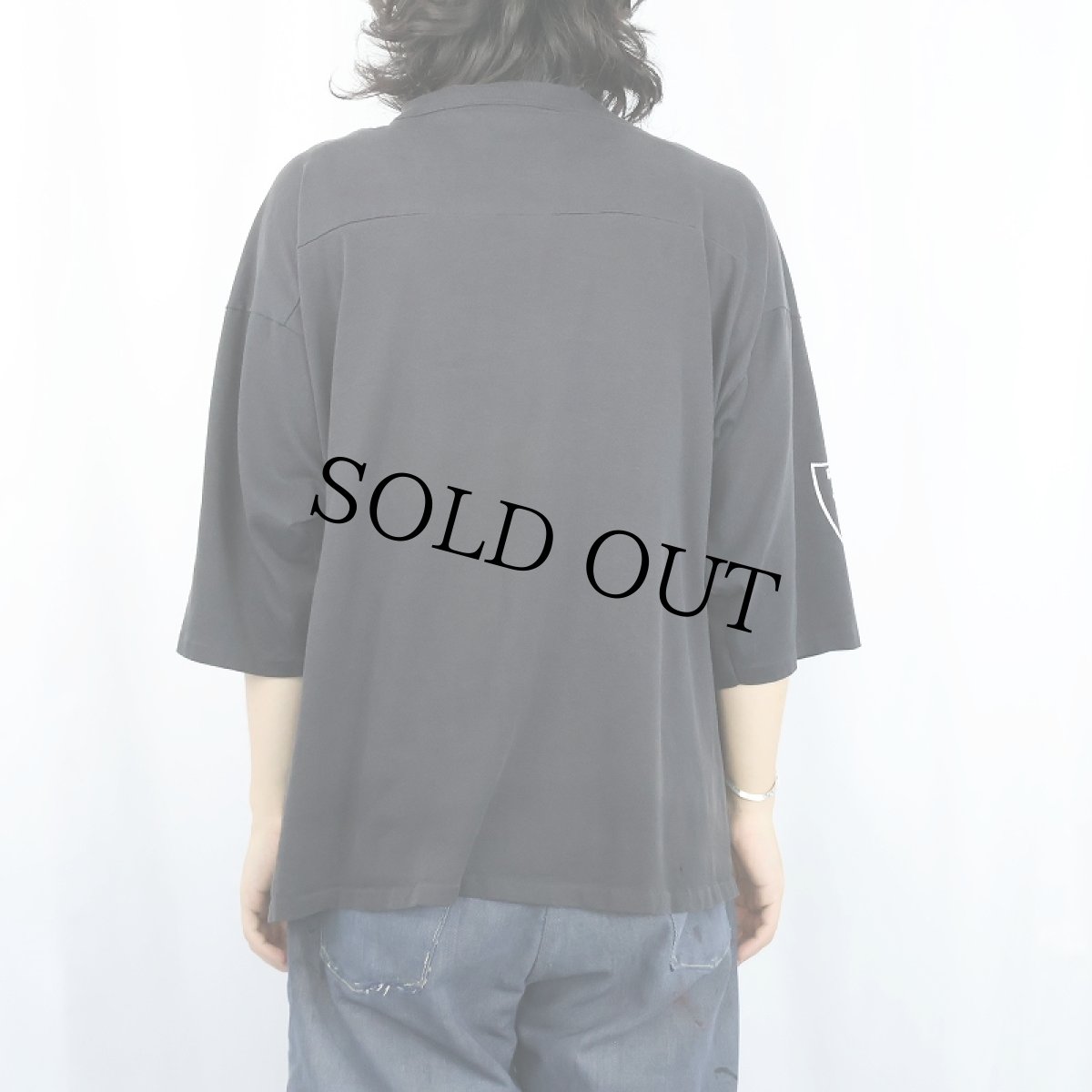 画像3: 80's RAIDERS USA製 NFLチーム ロゴプリントフットボールTシャツ BLACK XL (3)