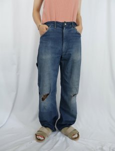 画像2: 60〜70's Sanforized デニムペインターパンツ W34 (2)