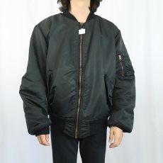 画像3: 民間品 90's ALPHA INDUSTRIES,INC. USA製 MA-1 フライトジャケット BLACK XL (3)