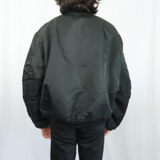 画像4: 民間品 90's ALPHA INDUSTRIES,INC. USA製 MA-1 フライトジャケット BLACK XL (4)