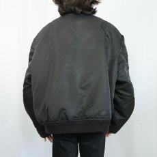 画像4: 民間品 90's ALPHA INDUSTRIES,INC. USA製 MA-1 フライトジャケット BLACK XXX-L (4)