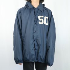 画像3: 60〜70's Champion C中ランタグ USA製 "STUART RAIDERS" フード付き コーチジャケット NAVY XXL (3)