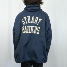 画像4: 60〜70's Champion C中ランタグ USA製 "STUART RAIDERS" フード付き コーチジャケット NAVY XXL (4)