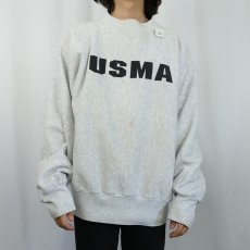 画像2: 80〜90's BISTEX REVERSE WEAVE TYPE USA製 "USMA" プリントスウェット XL (2)