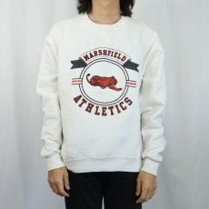 画像2: 80's RUSSELL ATHLETIC USA製 "MARSHFIELD ATHLETICS" 前V タイガープリントスウェット L (2)