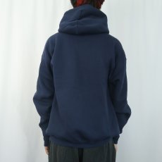 画像3: 90's HONORS USA製 無地スウェットジップパーカー NAVY XLT (3)