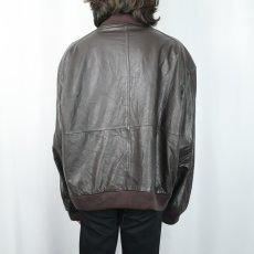 画像3: 90's WEEKENDS MA-1 TYPE レザージャケット XL  (3)