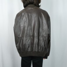 画像3: 90's WEEKENDS MA-1 TYPE レザージャケット XL  (3)