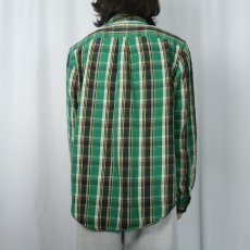 画像3: POLO Ralph Lauren チェック柄 チンスト付き ヘビーネルシャツ L (3)