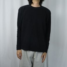 画像2: SUN WEAR 無地サーマルロンT BLACK L (2)