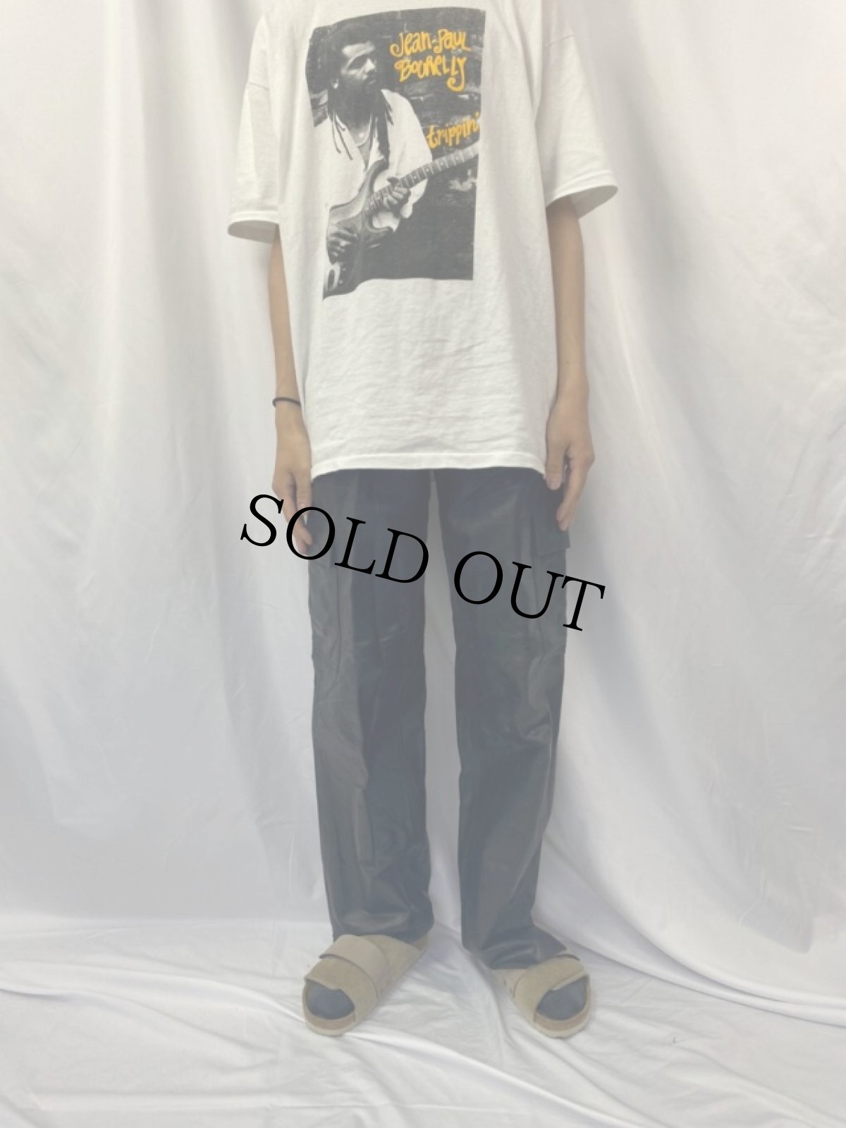 画像2: Whet Blu レザーカーゴパンツ ブラック W30 (2)