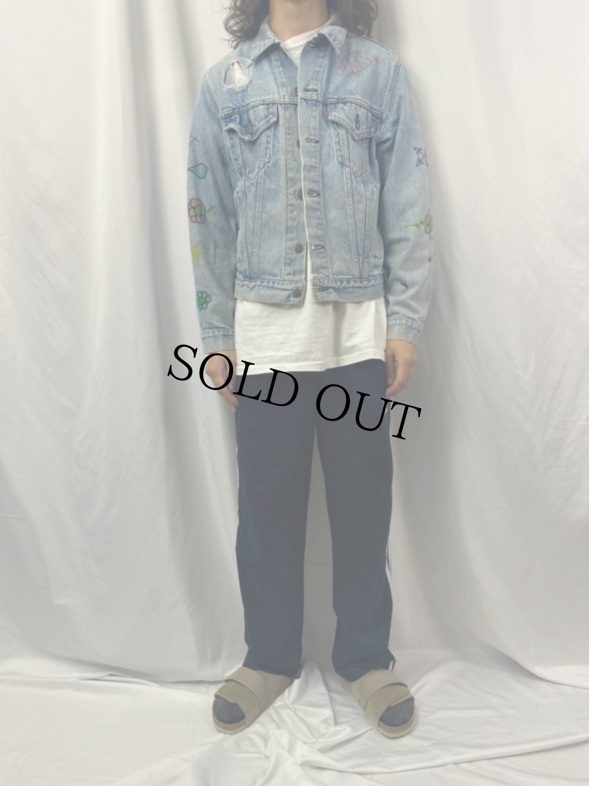 画像3: 80's Levi's 70506-0214 USA製 Motley Crue "Theatre of Pain” ハンドペイント デニムジャケット (3)