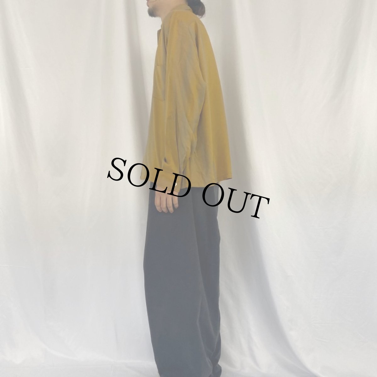 画像3: 60's MARTE オンブレーストライプ柄 レーヨン×ナイロンシャツ L (3)