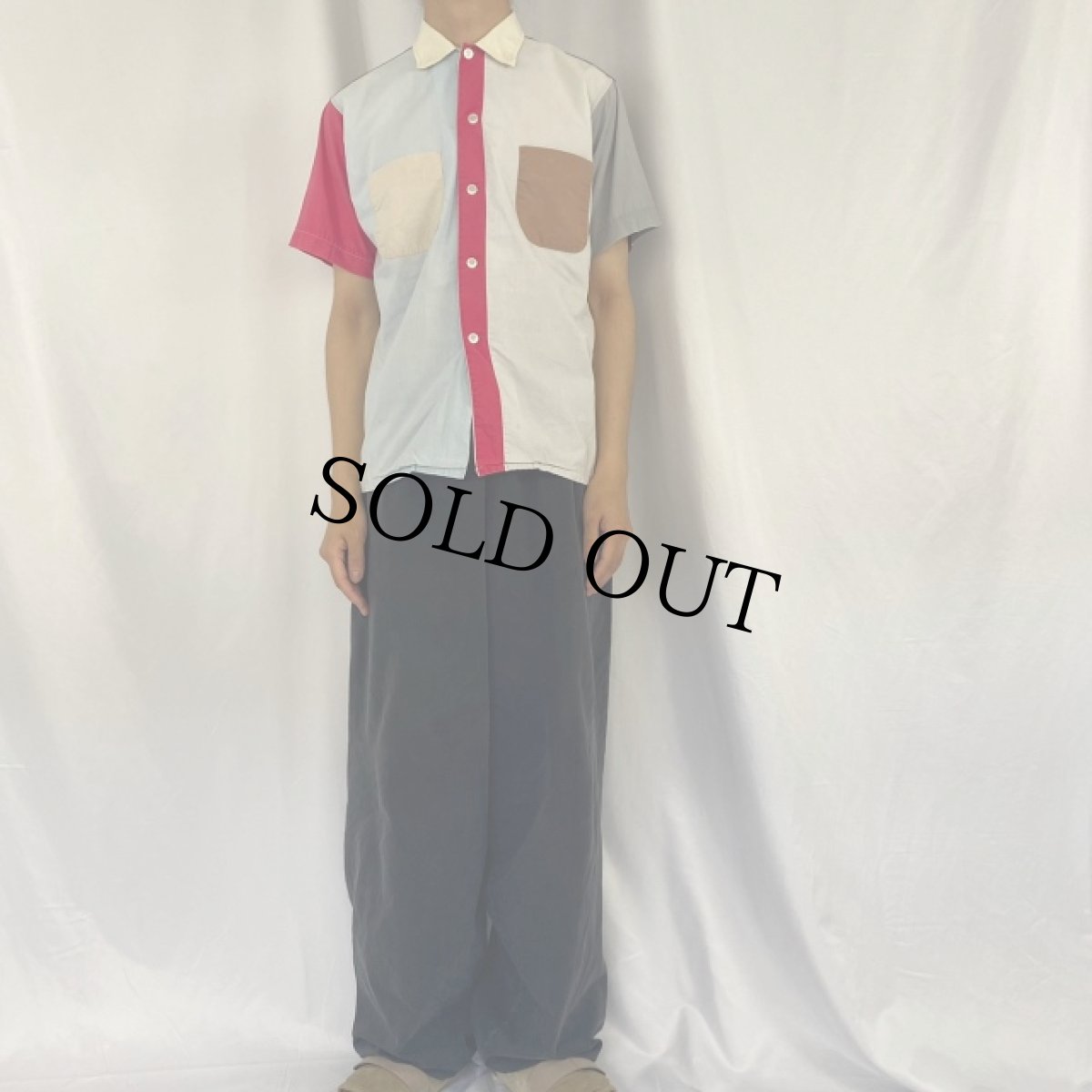 画像3: 60's Wilshire クレイジーパターン コットンシャツ M (3)