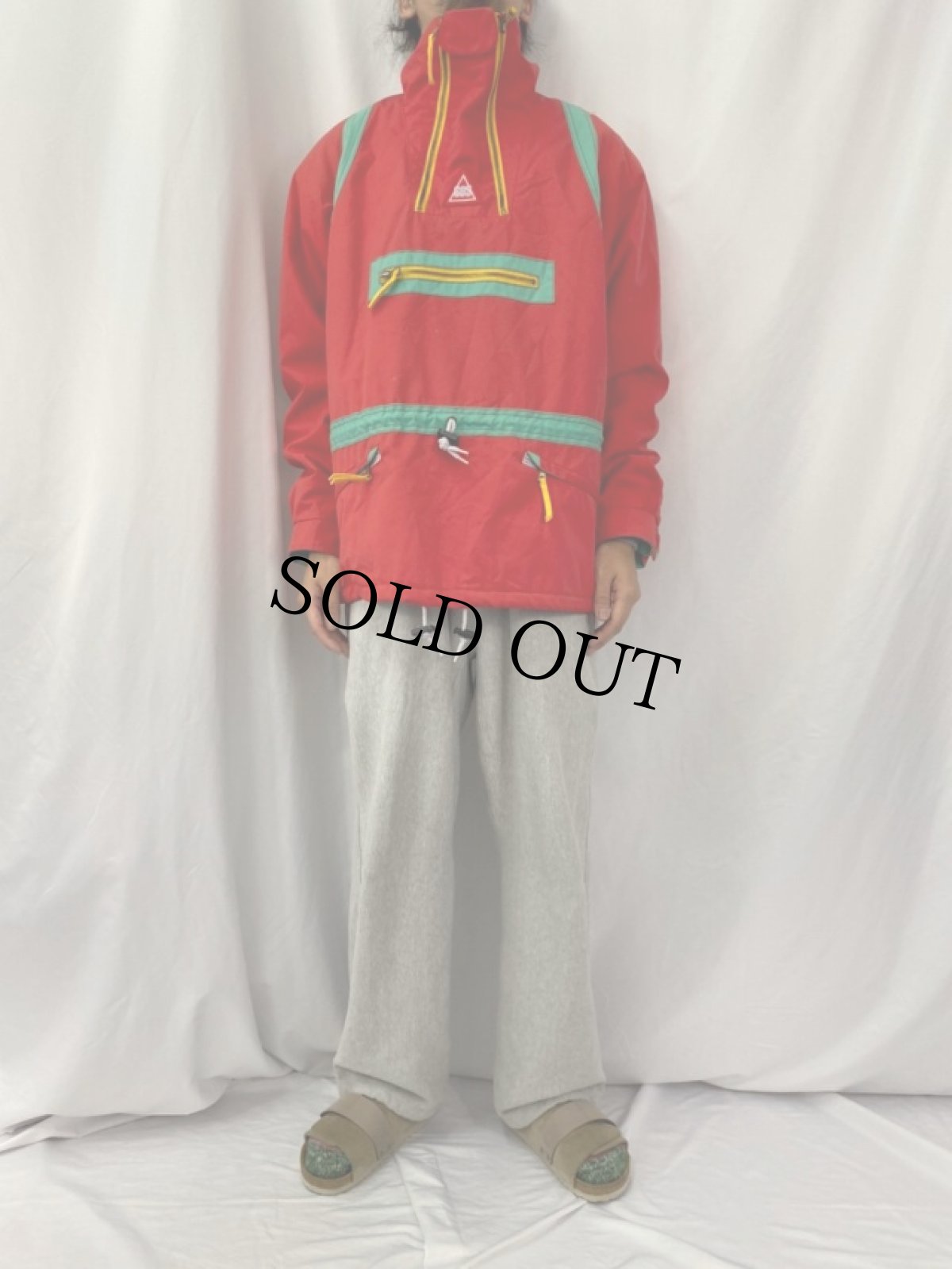 画像2: 80〜90's SOS プルオーバージャケット LARGE (2)