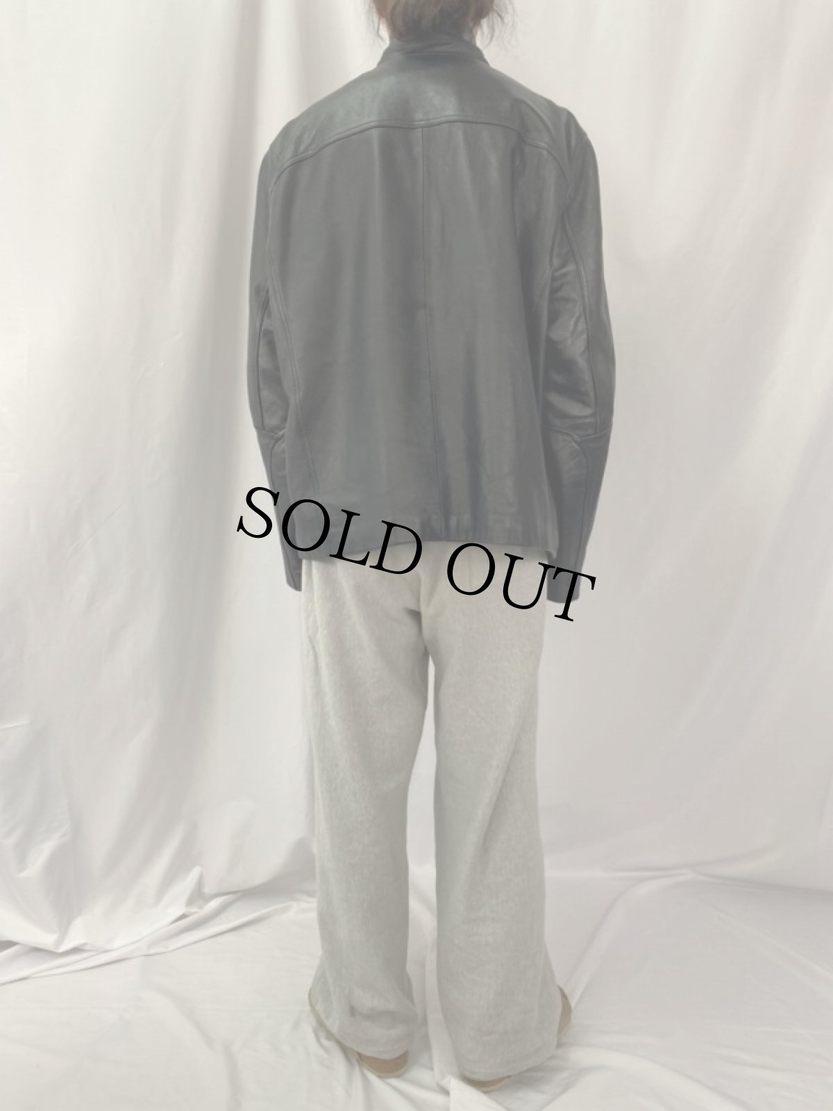 画像4: 90's Calvin Klein レザージャケット ブラック XL (4)