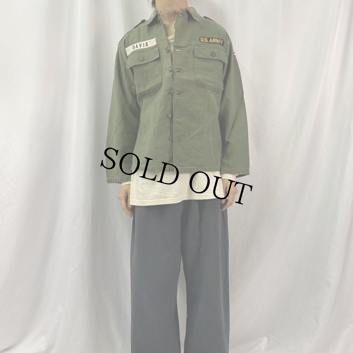 画像2: 50's U.S.ARMY ユーティリティーシャツ 1st パッチ＆エポレット付き (2)