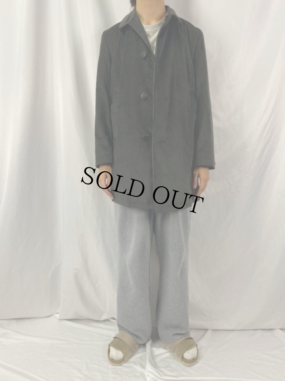 画像2: VINTAGE 裏パイル コーデュロイコート チャコール (2)