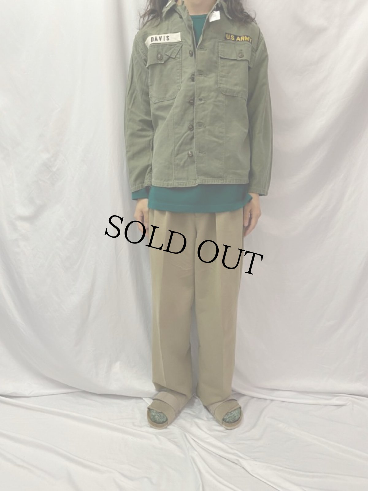 画像2: 50's U.S.ARMY ユーティリティーシャツ 1st パッチ＆エポレット付き (2)