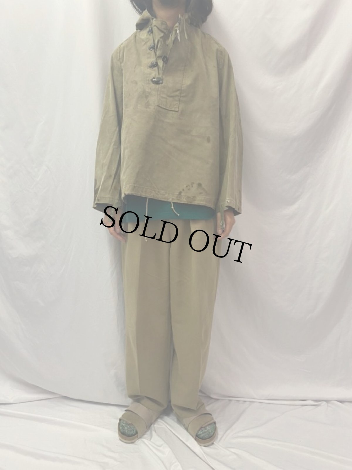 画像2: 40's U.S.NAVY デッキレインパーカ (2)