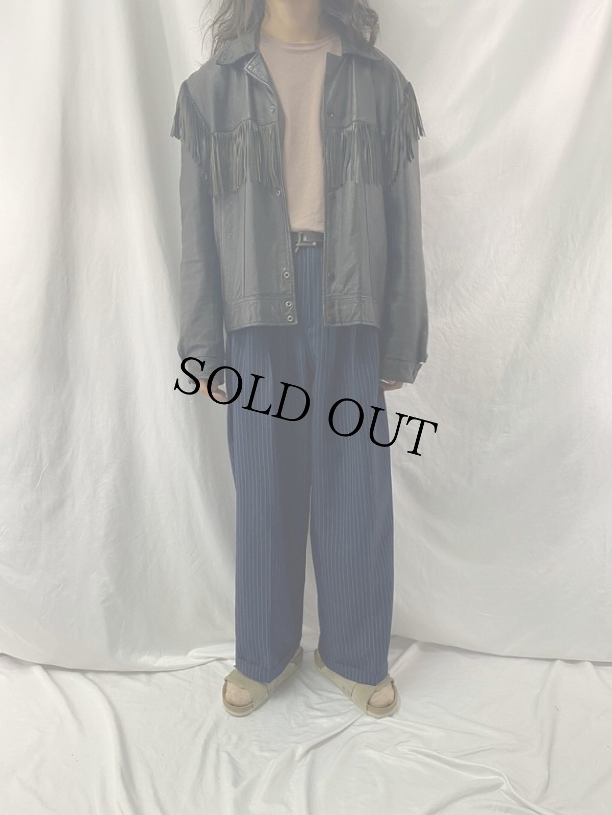 画像2: 80〜90's Niki フリンジレザージャケット (2)