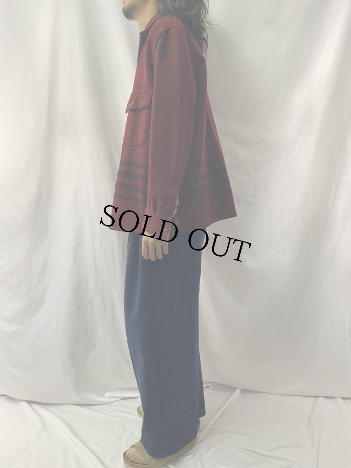 画像3: 40's ボーダー柄 ウールジャケット (3)