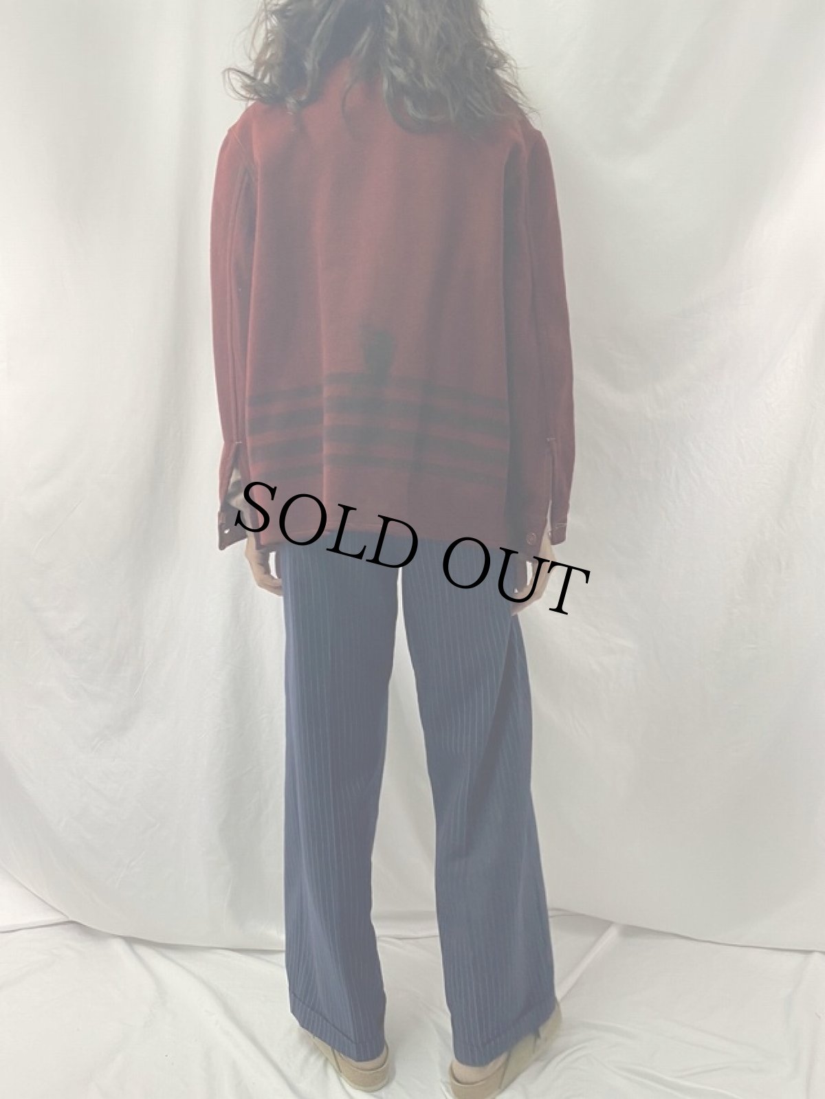 画像4: 40's ボーダー柄 ウールジャケット (4)