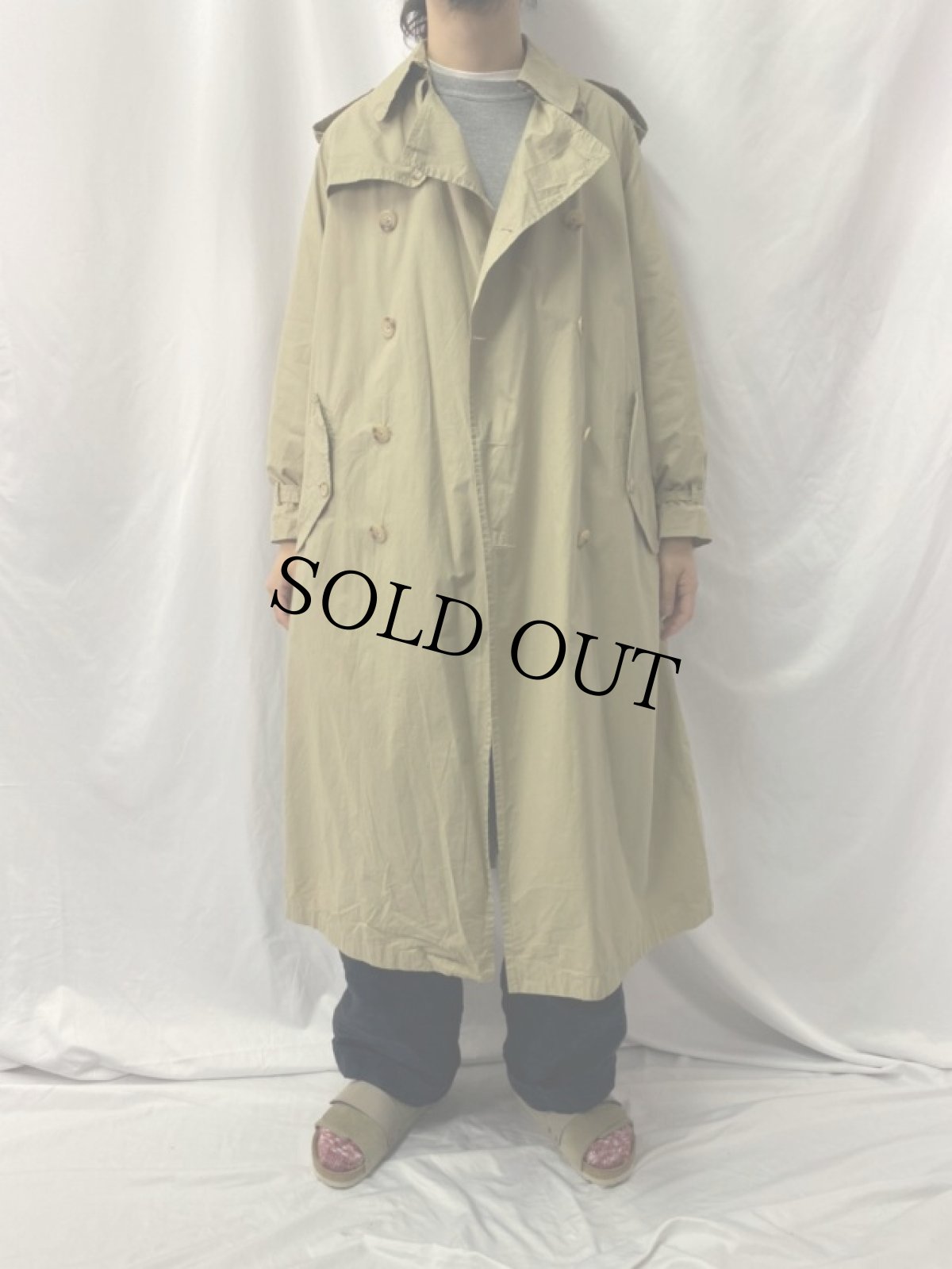 画像2: 90's〜 POLO Ralph Lauren 一枚袖 コットンポプリン トレンチコート S (2)