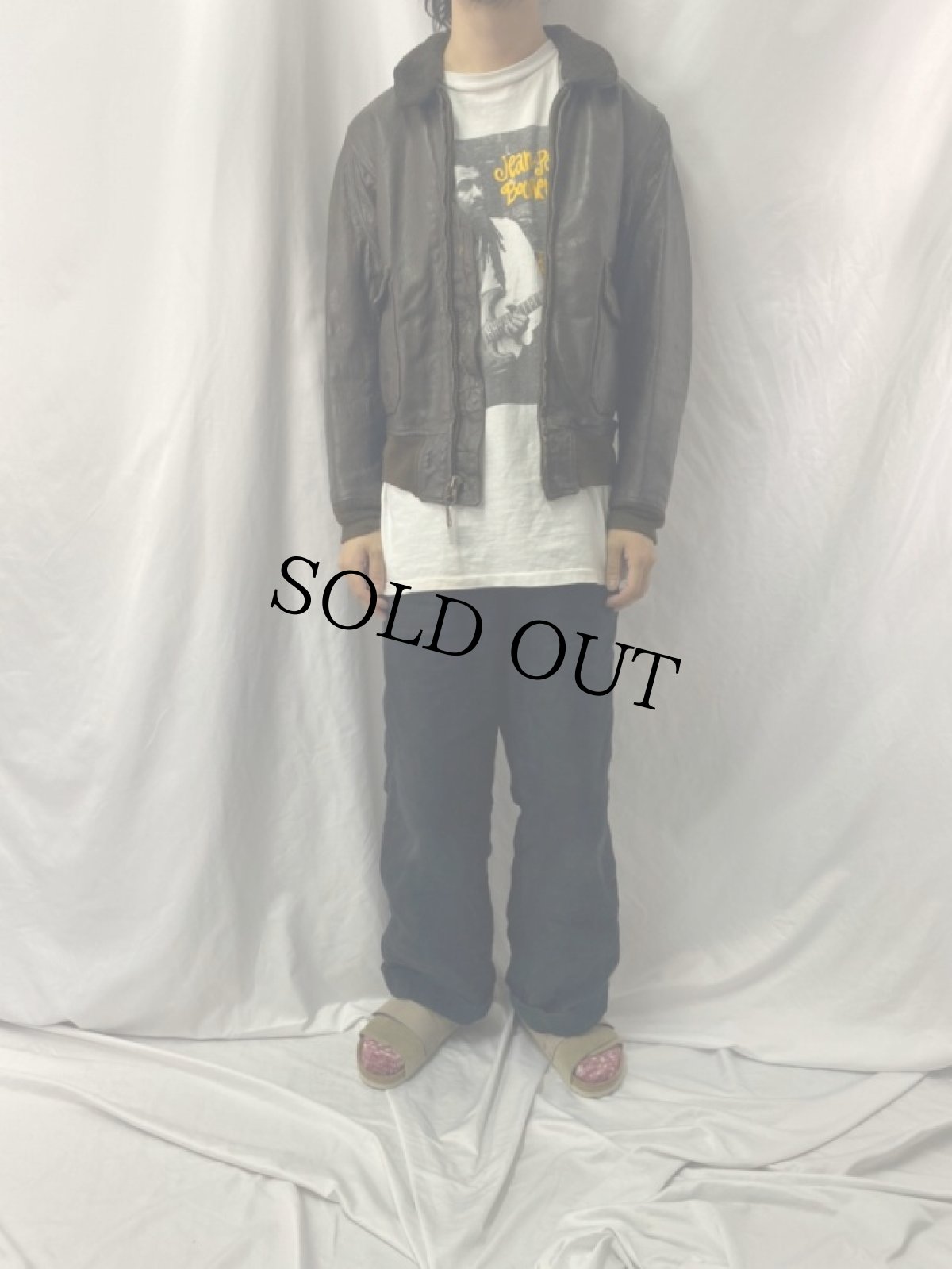 画像2: 70's U.S.NAVY G-1 フライトジャケット 42 (2)