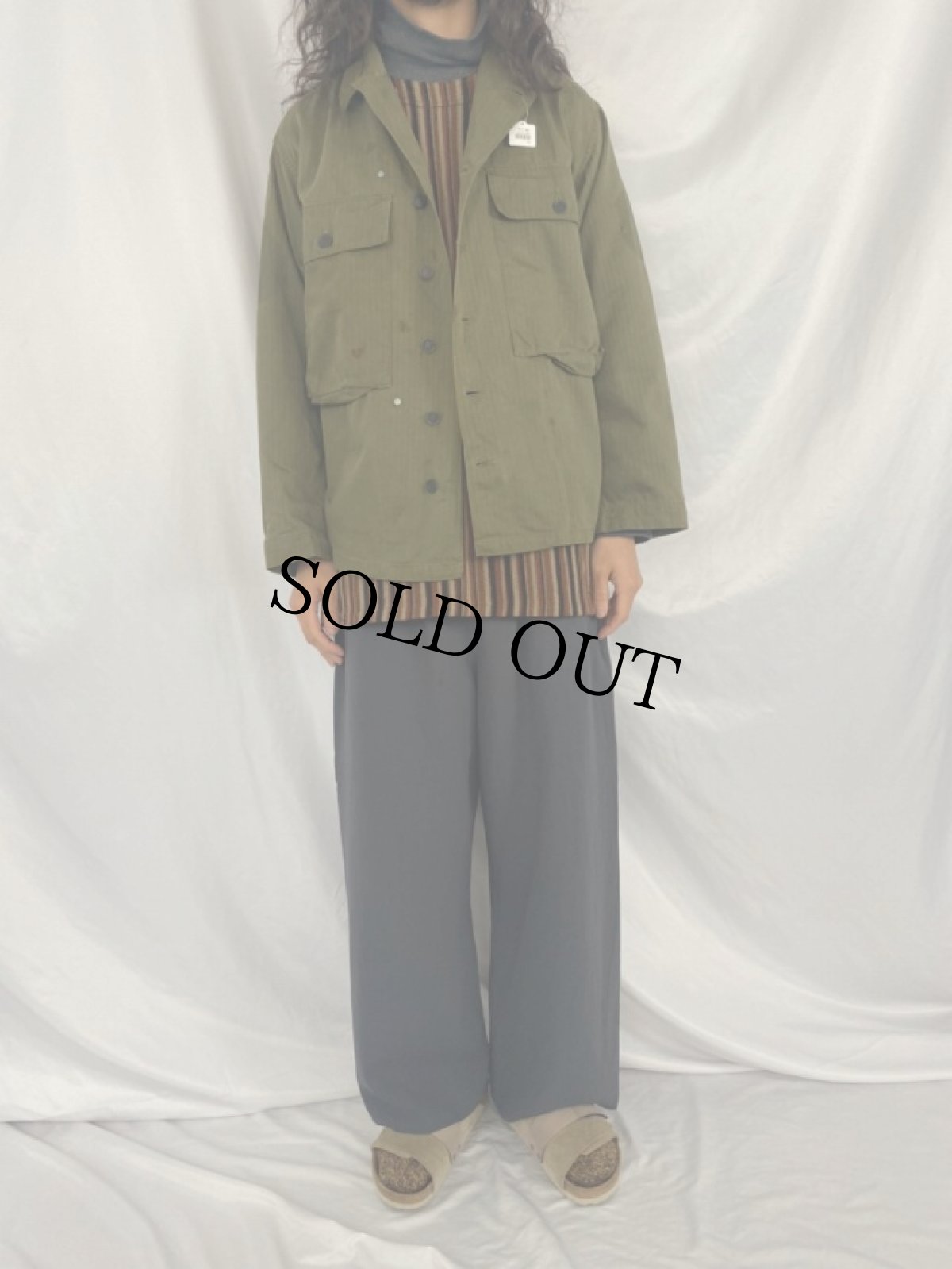 画像2: 40's U.S.ARMY 13スター M-43 HBTジャケット 36R (2)