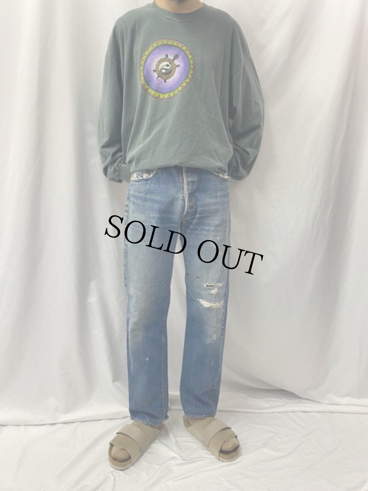 画像3: 60's〜70's LEVI'S 501 BIGE デニムパンツ W33 (3)