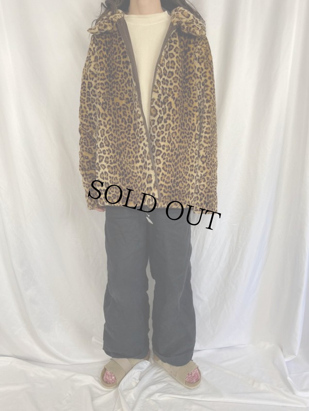 画像3: dennis by dennis basso レオパード柄 リバーシブル フェイクファーコート M (3)