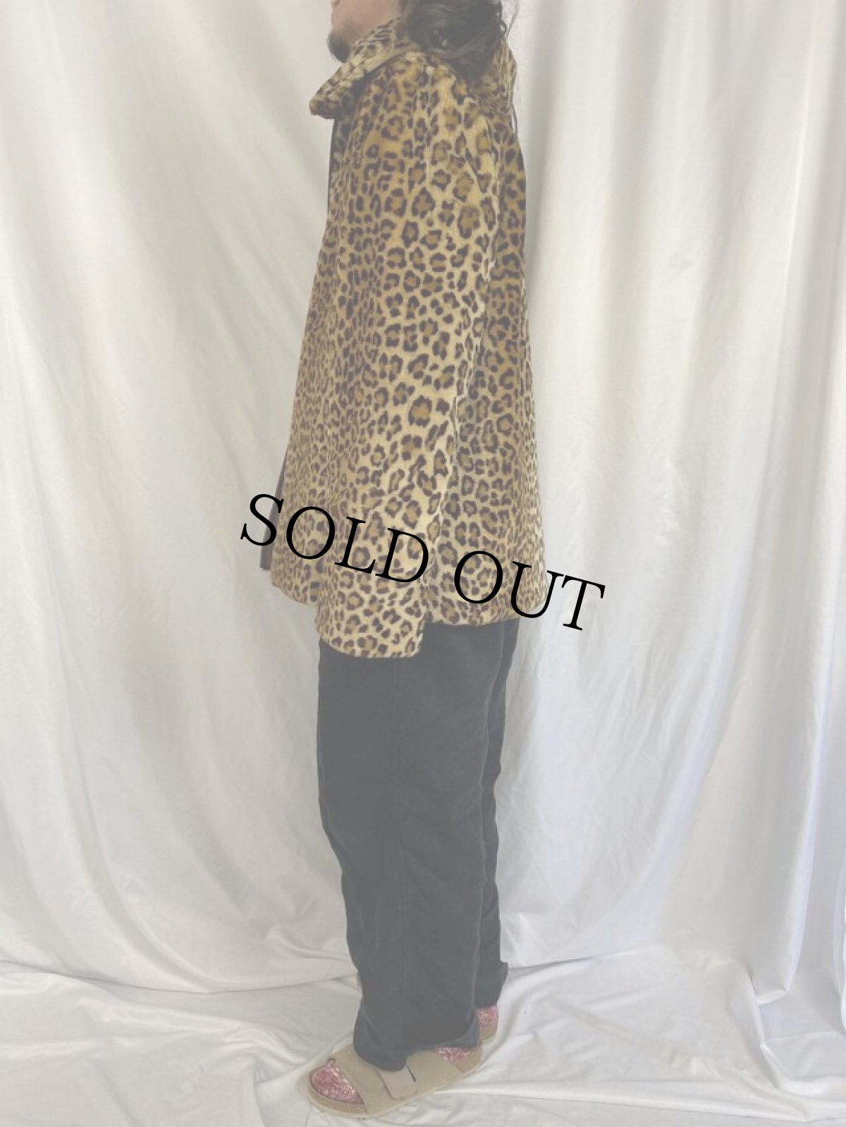 画像4: dennis by dennis basso レオパード柄 リバーシブル フェイクファーコート M (4)