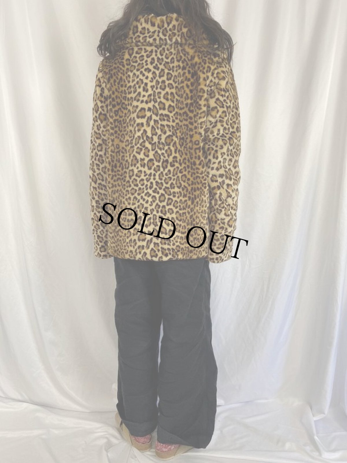 画像5: dennis by dennis basso レオパード柄 リバーシブル フェイクファーコート M (5)