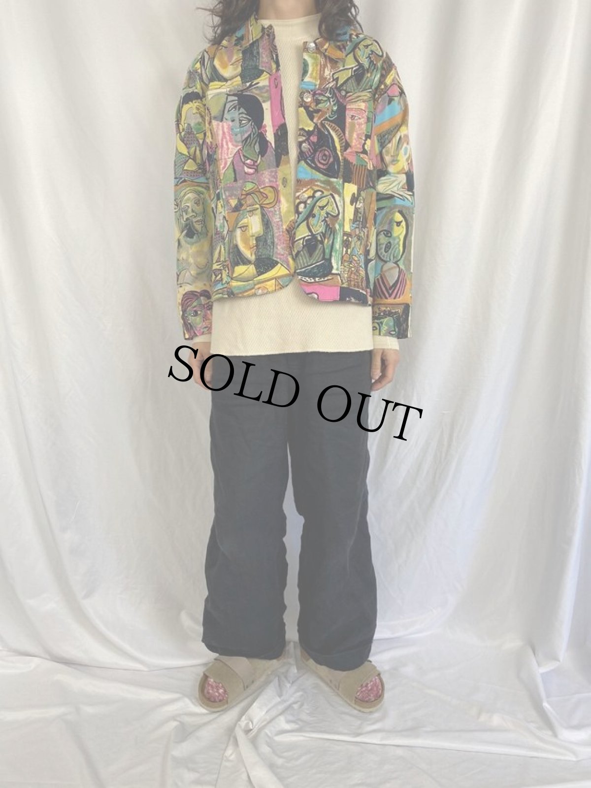 画像2: C.J.Banks Picasso風 アート総柄 ジャケット 1X (2)