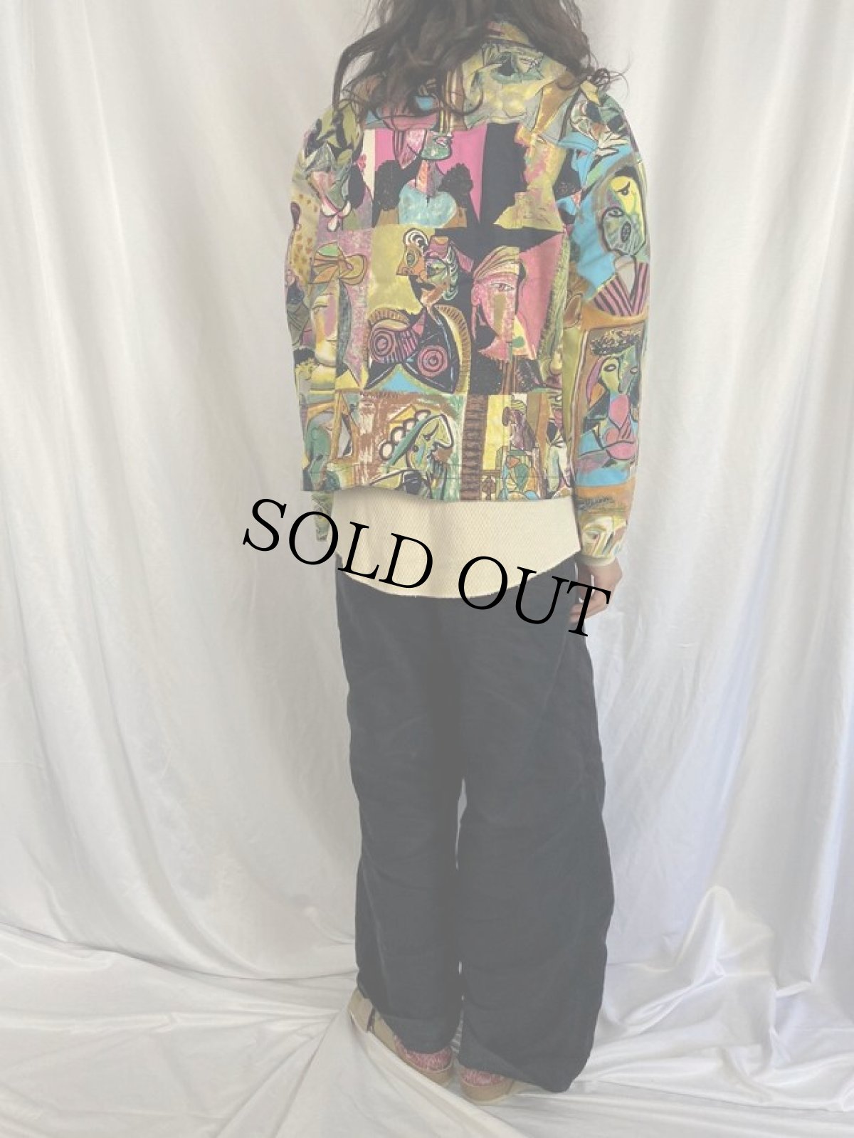 画像4: C.J.Banks Picasso風 アート総柄 ジャケット 1X (4)