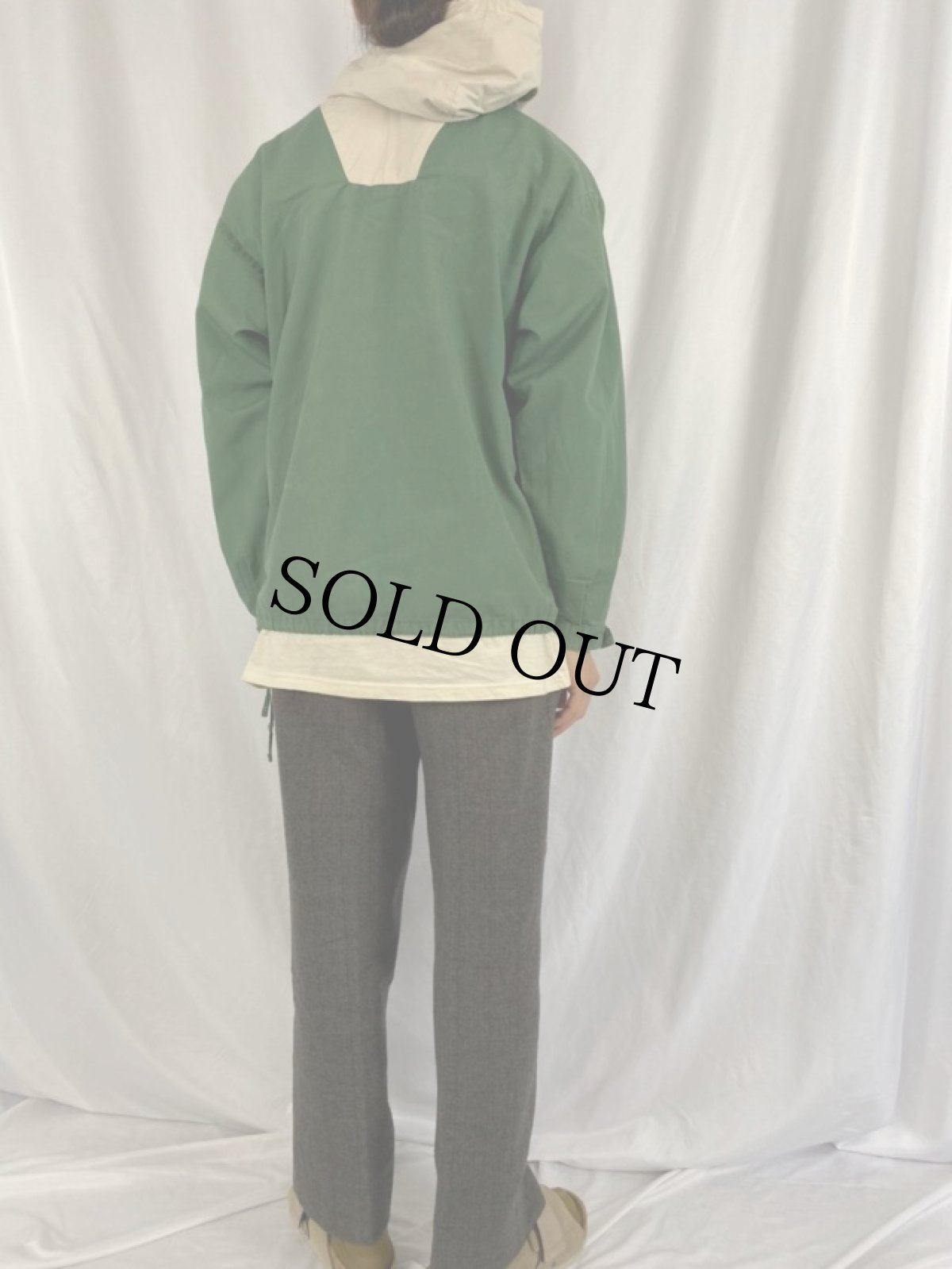 画像4: 90's J.CREW ツートーン コットンアノラックパーカー S (4)