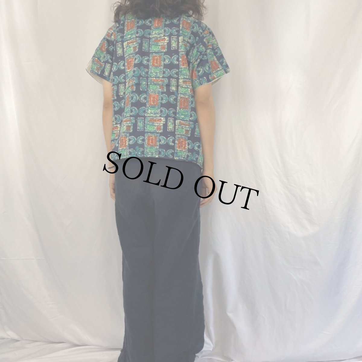 画像4: 60〜70's Sea Island 総柄 パイル ビーチシャツ M (4)